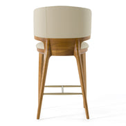 Calvary - Mid-Century Modern Beige Vegan Leather + Walnut Counter Chair - image 2