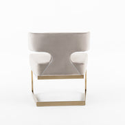 Calvo Modern Off-White Velvet & Brass Dining Chair - image 3
