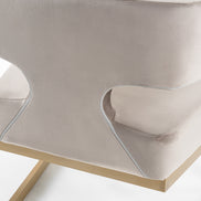 Calvo Modern Off-White Velvet & Brass Dining Chair - image 4