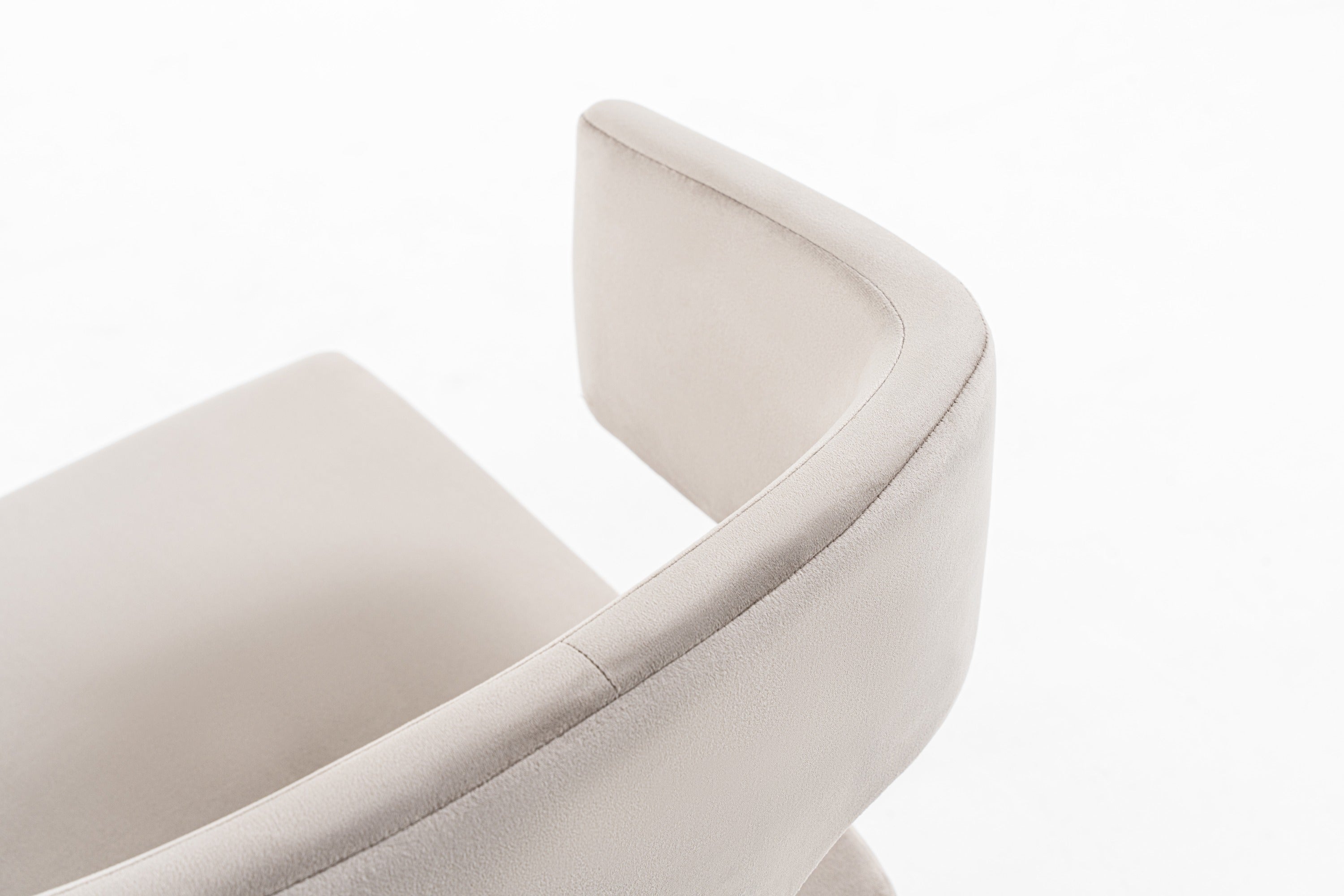Calvo Modern Off-White Velvet & Brass Dining Chair - image 5