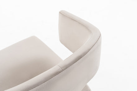 Calvo Modern Off-White Velvet & Brass Dining Chair - image 5