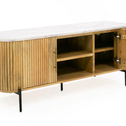 Cambridge White Marble & Mango TV Stand