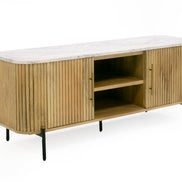 Cambridge White Marble & Mango TV Stand - image 2