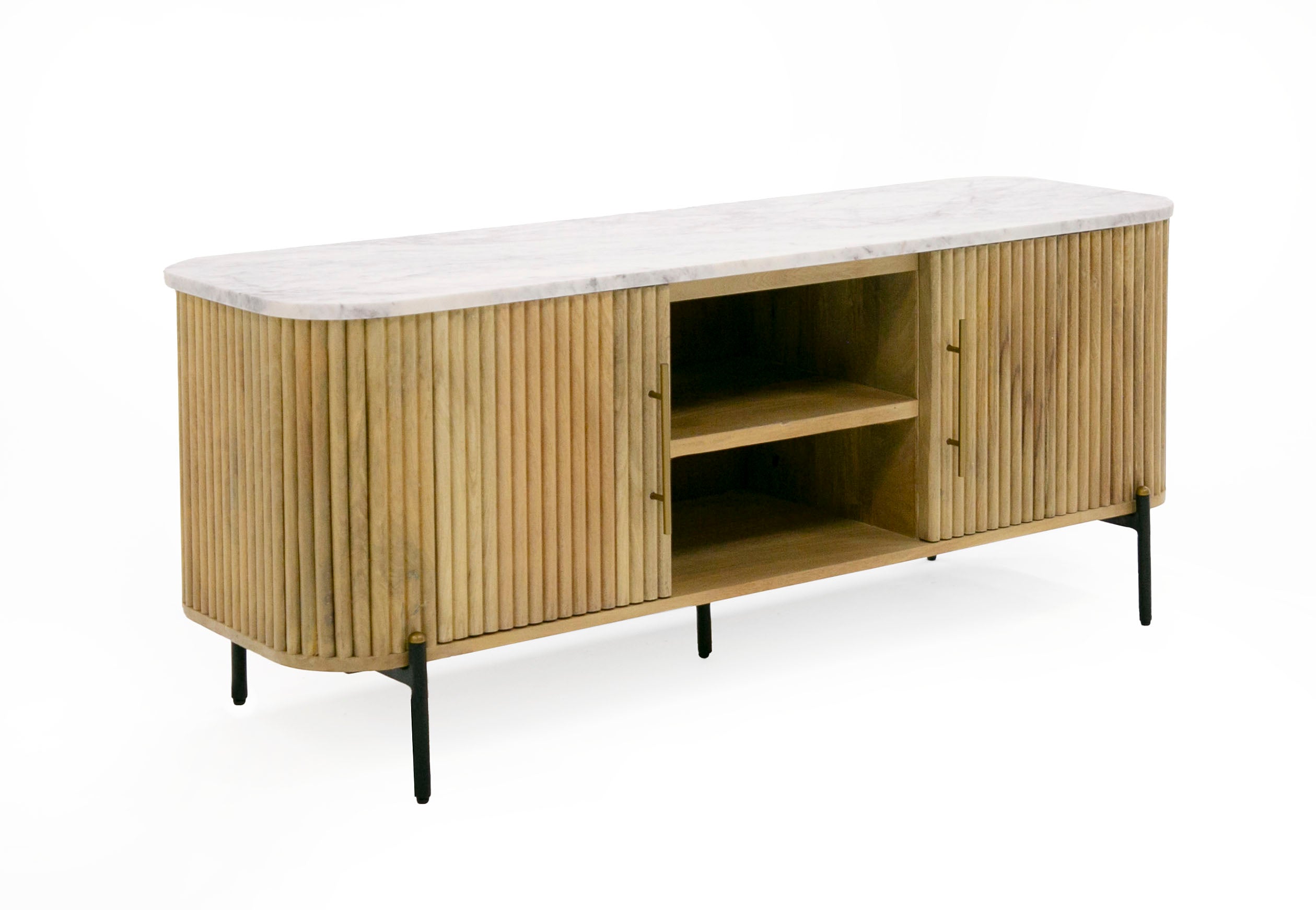 Cambridge White Marble & Mango TV Stand - image 2