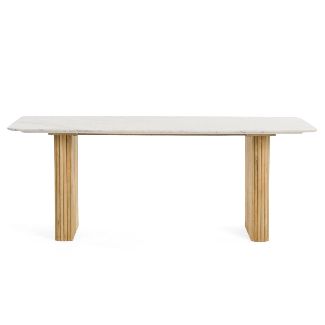 Cambridge White Marble & Mango Rectangular Dining Table