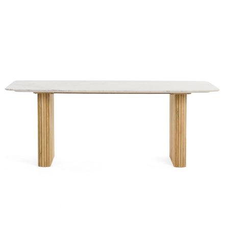 Cambridge White Marble & Mango Rectangular Dining Table