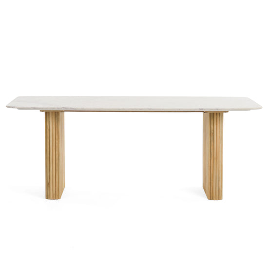 Cambridge White Marble & Mango Rectangular Dining Table