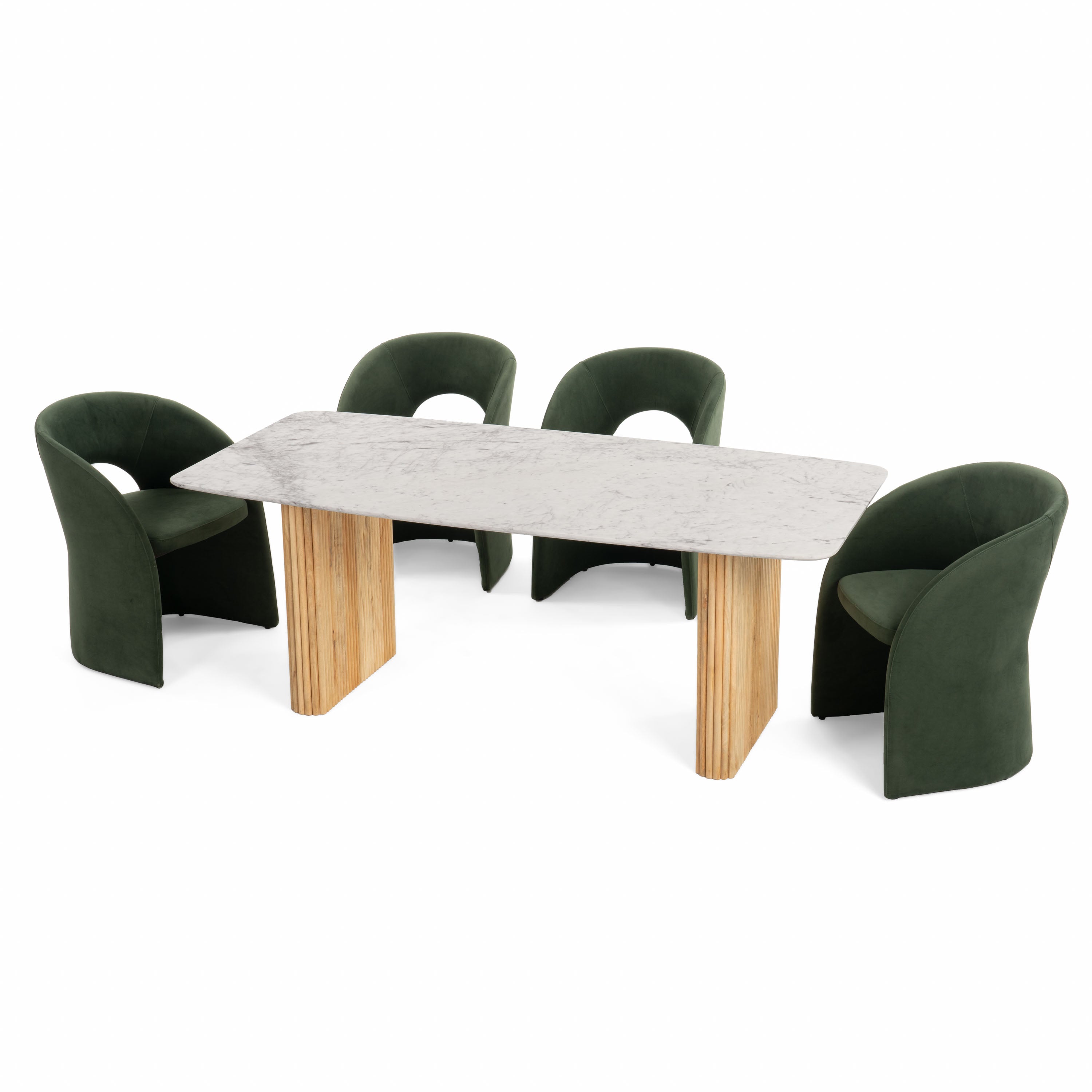 Cambridge White Marble & Mango Rectangular Dining Table - image 4
