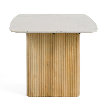 Cambridge White Marble & Mango Rectangular Dining Table - image 5