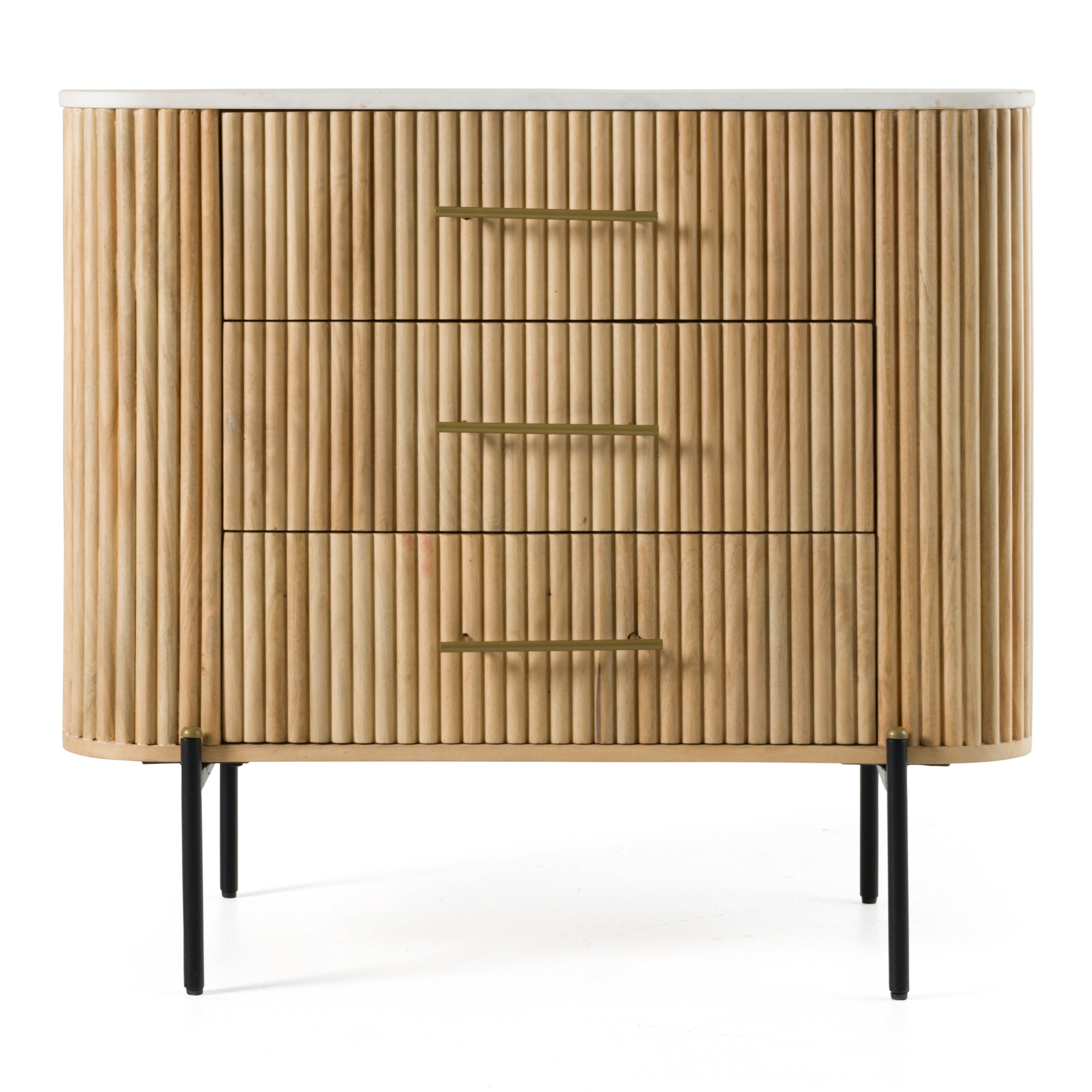 Cambridge White Marble & Mango 3 Drawer Dresser - image 2