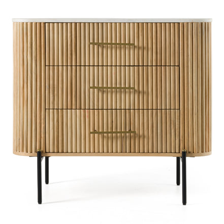 Cambridge White Marble & Mango 3 Drawer Dresser - image 2