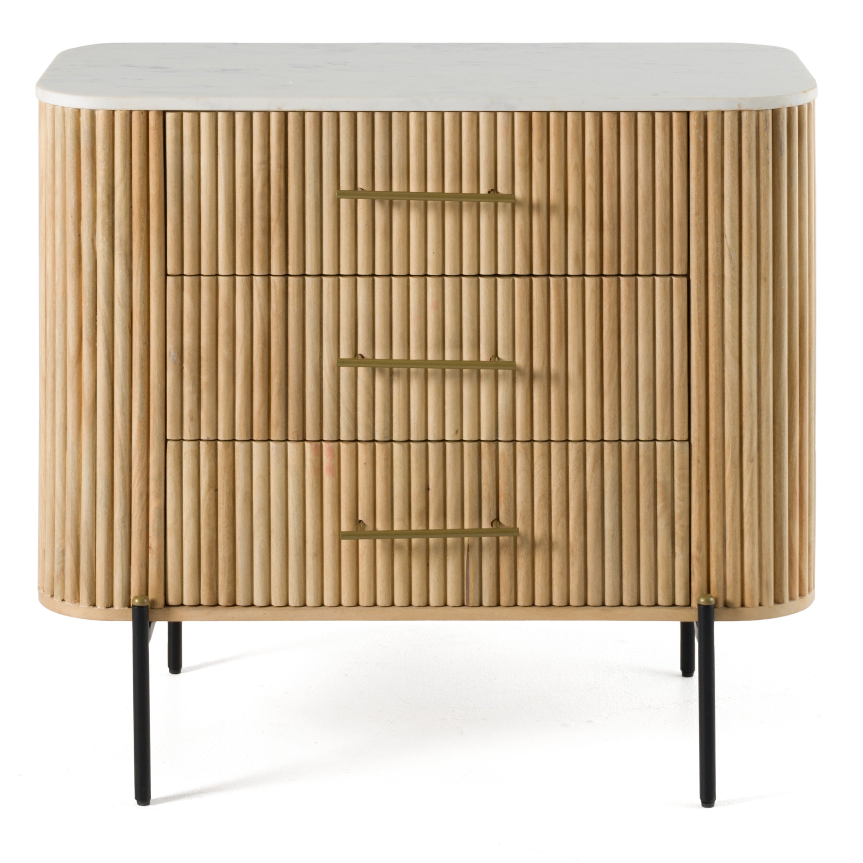 Cambridge White Marble & Mango 3 Drawer Dresser - image 3