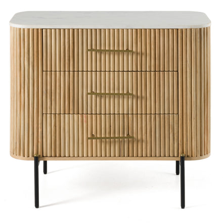 Cambridge White Marble & Mango 3 Drawer Dresser - image 3