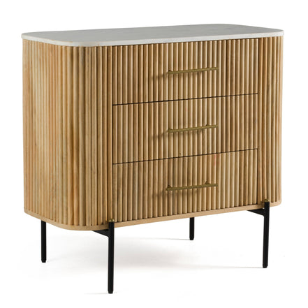 Cambridge White Marble & Mango 3 Drawer Dresser - image 4