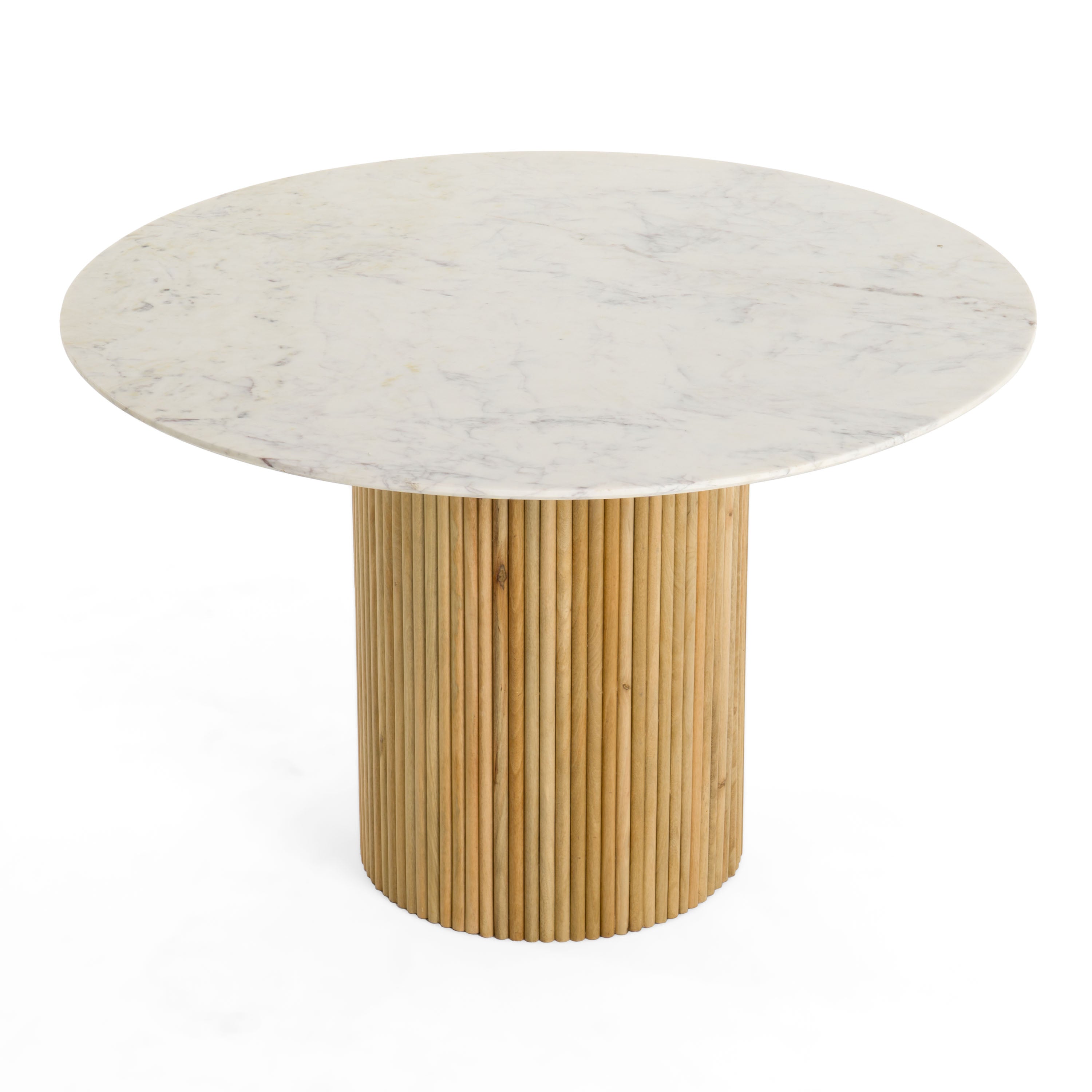 Cambridge White Marble & Mango Round Dining Table - image 2