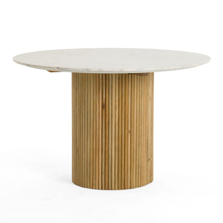 Cambridge White Marble & Mango Round Dining Table - image 3