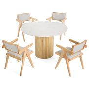 Cambridge White Marble & Mango Round Dining Table - image 4