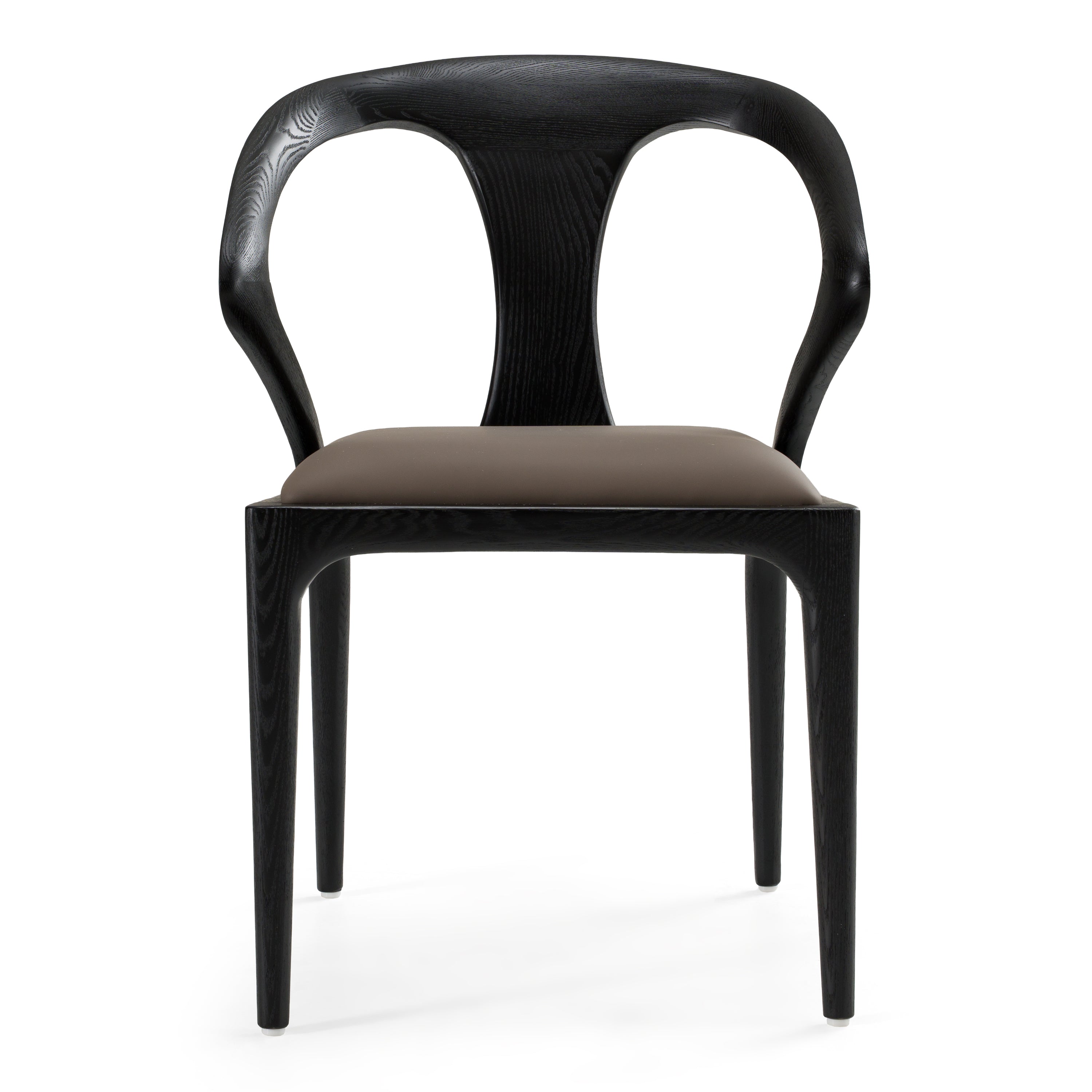 Campbell - Mid-Century Modern Grey Leatherette & Black Ash Dining Chair - image 4