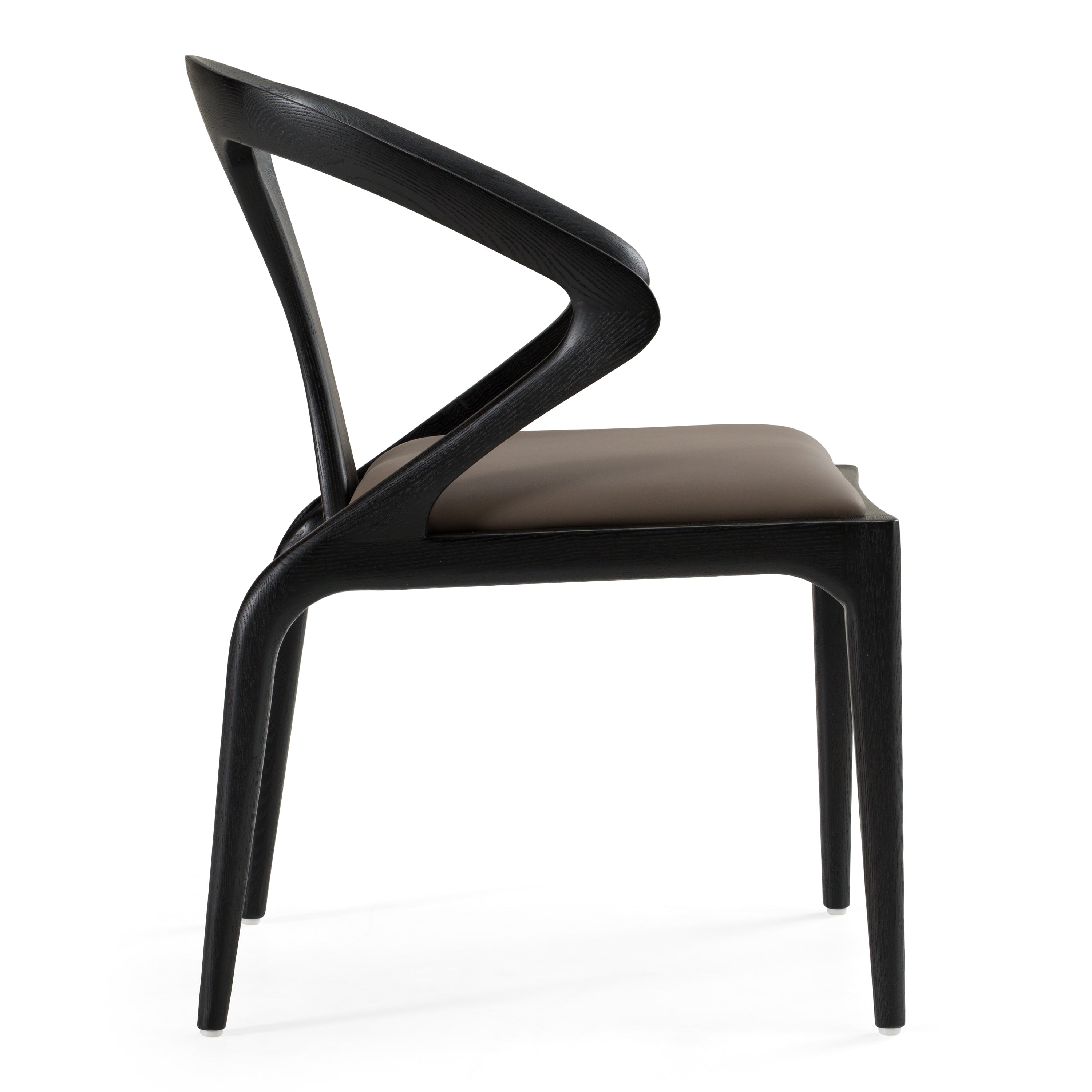 Campbell - Mid-Century Modern Grey Leatherette & Black Ash Dining Chair - image 5