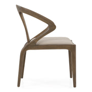 Campbell - Mid-Century Modern Grey Leatherette & Grey Ash Dining Chair - image 2