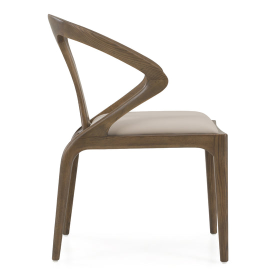 Campbell - Mid-Century Modern Grey Leatherette & Grey Ash Dining Chair - image 2