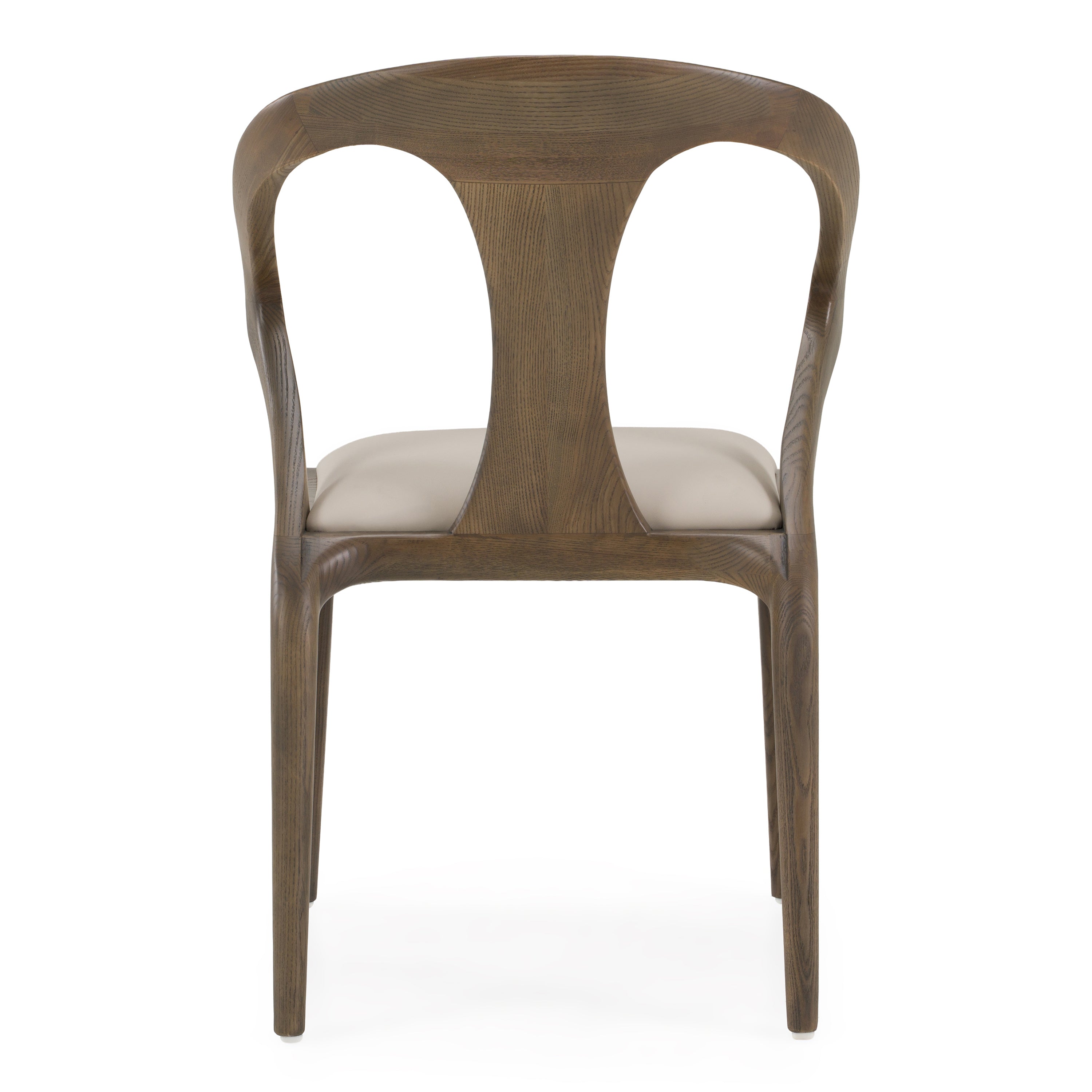 Campbell - Mid-Century Modern Grey Leatherette & Grey Ash Dining Chair - image 4