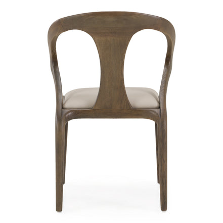 Campbell - Mid-Century Modern Grey Leatherette & Grey Ash Dining Chair - image 4