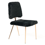 Candace - Modern Black Faux Fur Dining Chair (Set of 2) - image 3