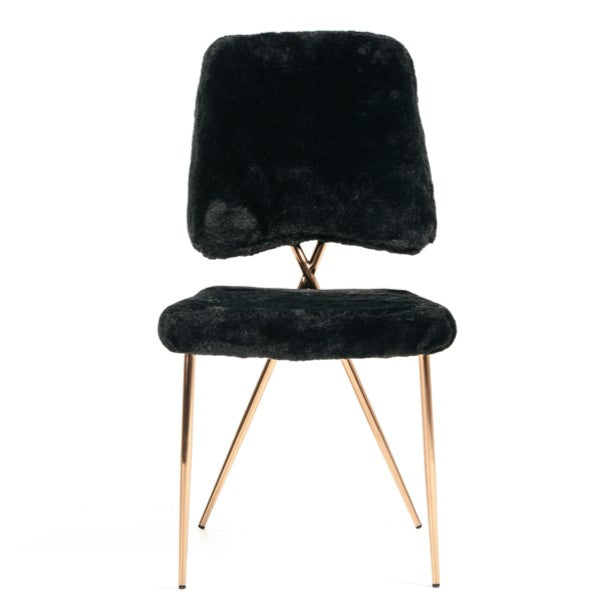 Candace - Modern Black Faux Fur Dining Chair (Set of 2) - image 5