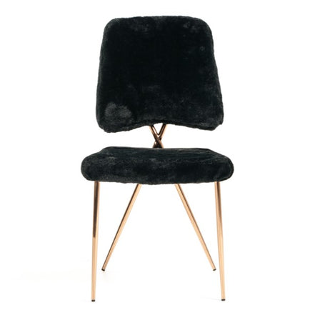 Candace - Modern Black Faux Fur Dining Chair (Set of 2) - image 5