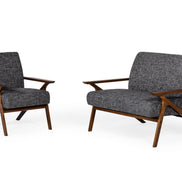 Candea - Mid-Century Walnut and Grey Accent Chair - image 3