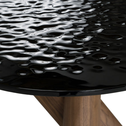 Carnaby - Modern Dark Grey Glass + Walnut Dining Table - image 3