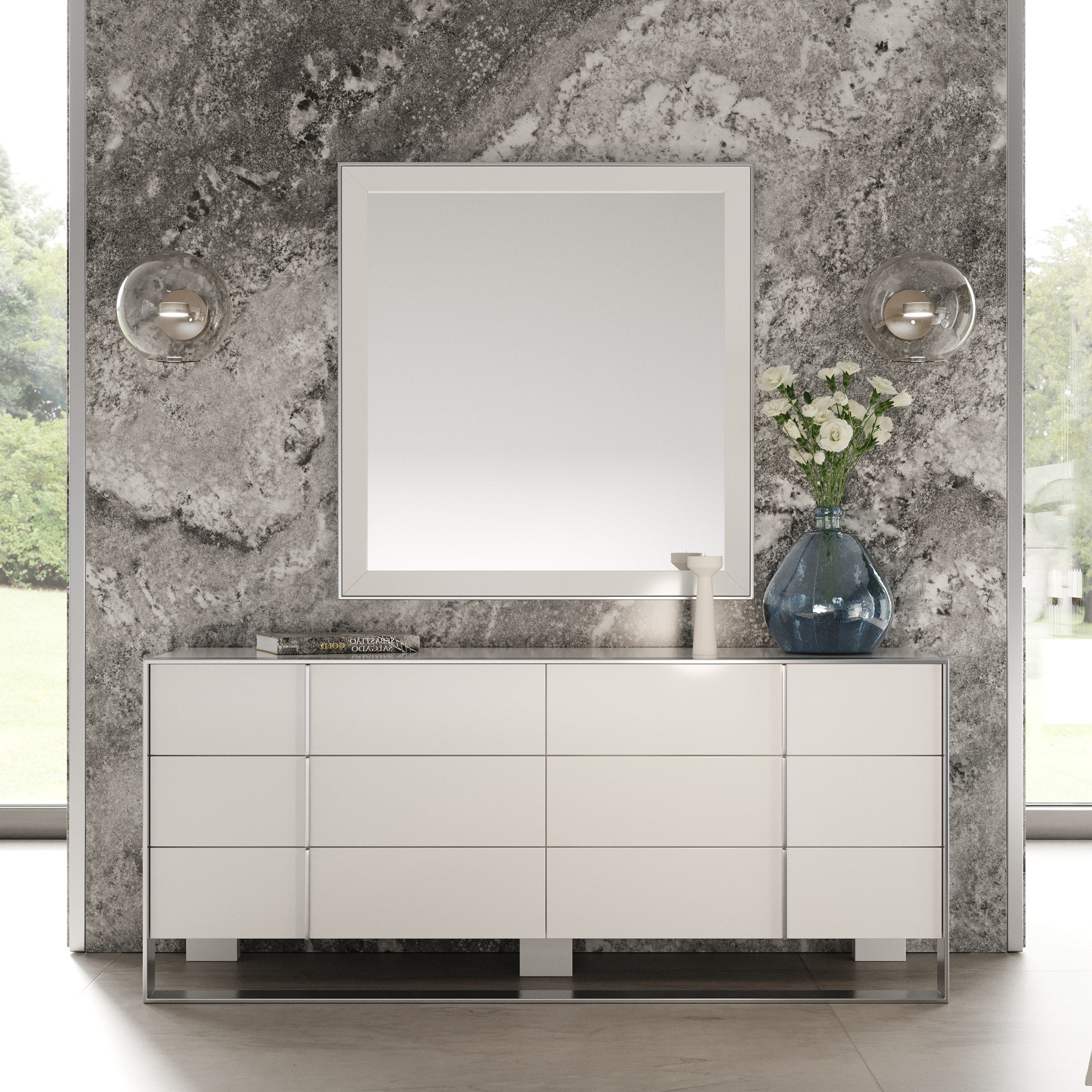 Cartier - Modern White + Stainless Steel Dresser - image 2