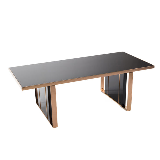 Cartier Modern Black & Rose Gold Dining Table Set