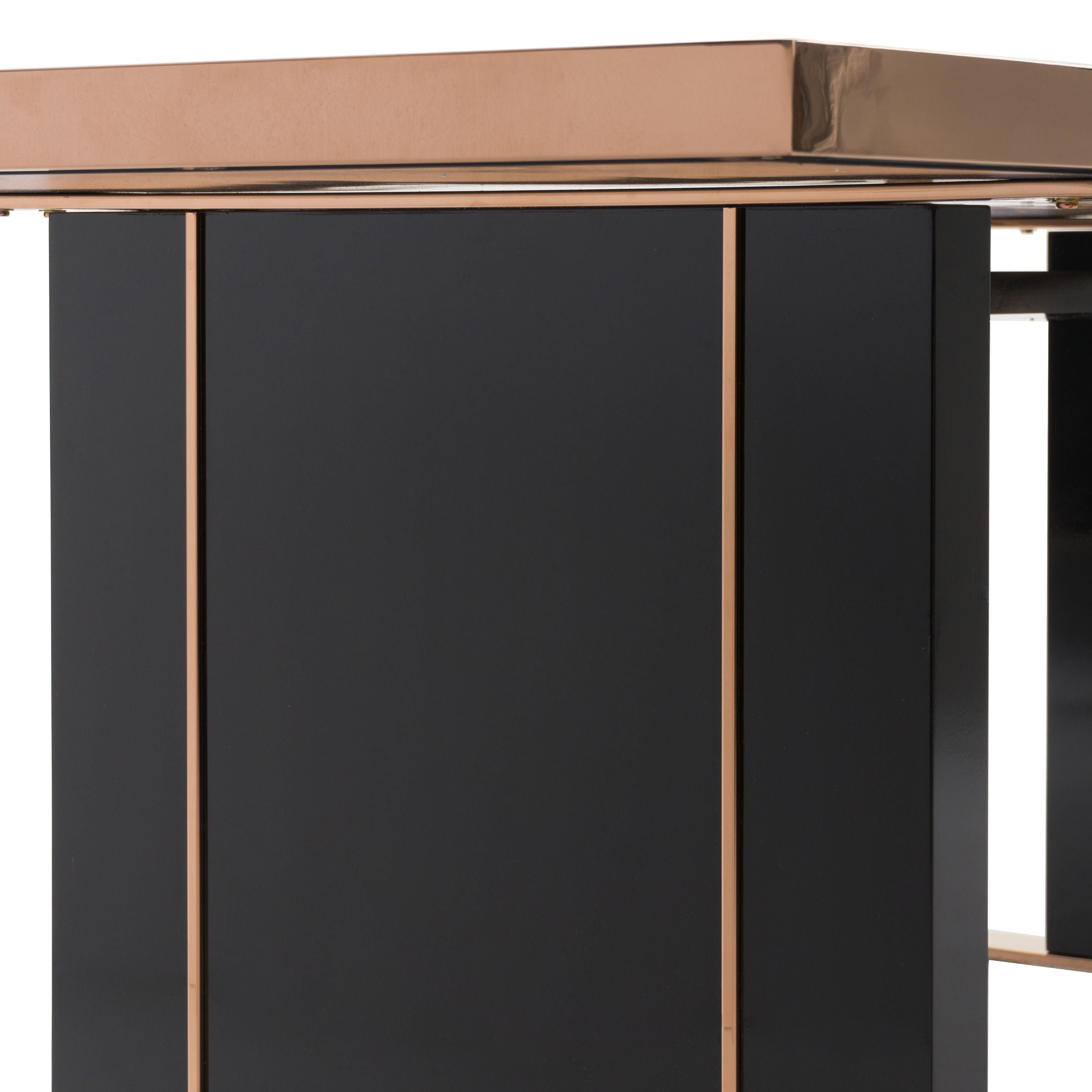 Cartier Modern Black & Rose Gold Dining Table Set
