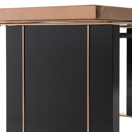 Cartier Modern Black & Rose Gold Dining Table Set