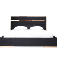 Cartier - Queen Modern Black + Rose Gold Bed + Nightstands - image 2