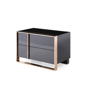 Cartier - Eastern King Modern Black + Rose Gold Bed + Nightstands - image 3
