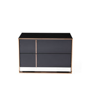 Cartier - Queen Modern Black + Rose Gold Bed + Nightstands - image 4