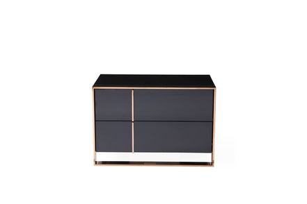Cartier - Eastern King Modern Black + Rose Gold Bed + Nightstands - image 4