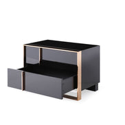 Cartier - Eastern King Modern Black + Rose Gold Bed + Nightstands - image 5