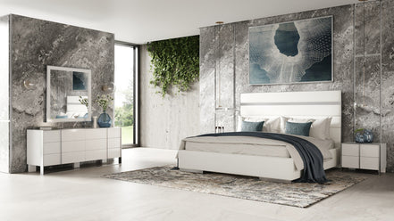 Cartier - Modern White + Stainless Steel Nightstand - image 3