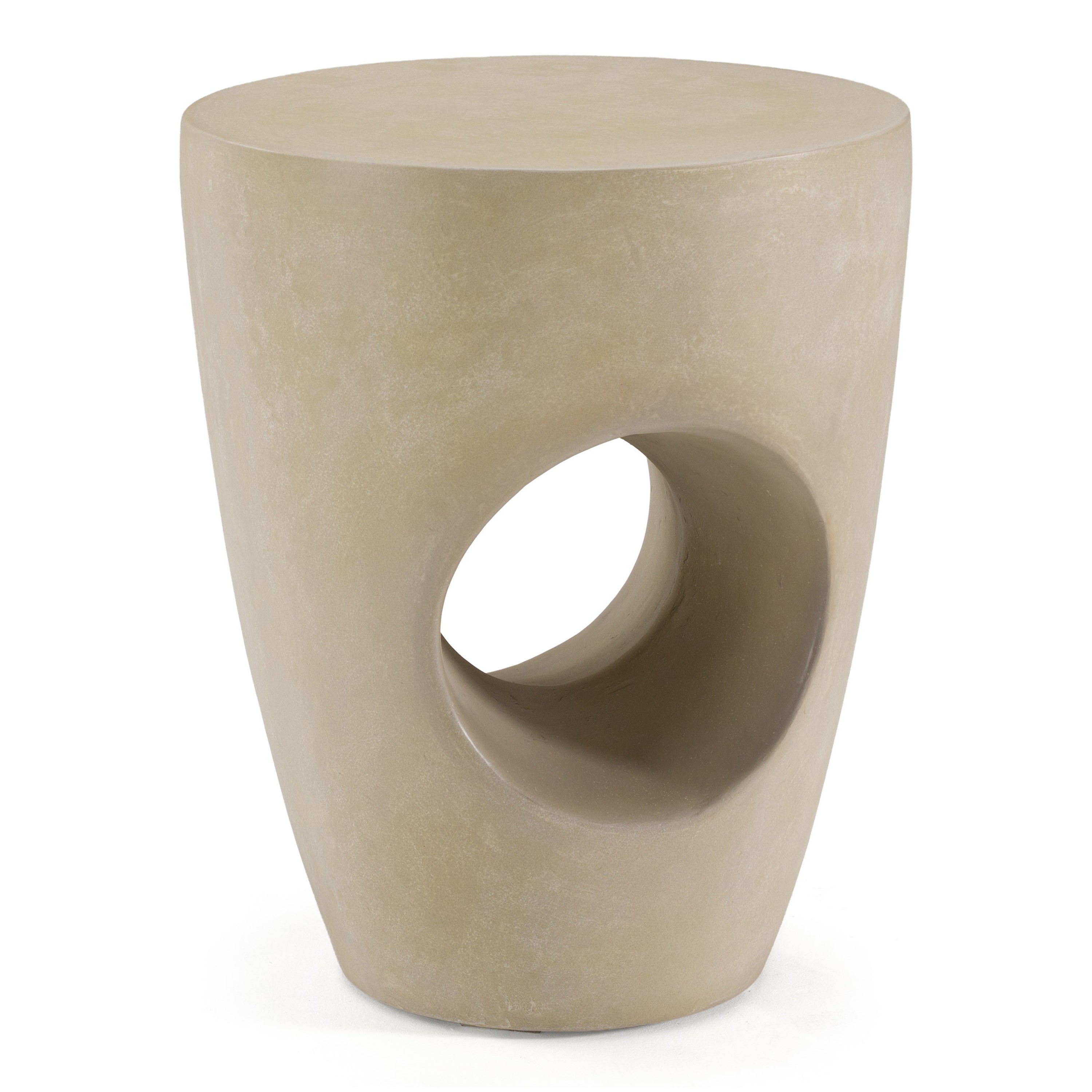 Carville - Modern Beige Fiberform Dining Stool/End Table - image 3
