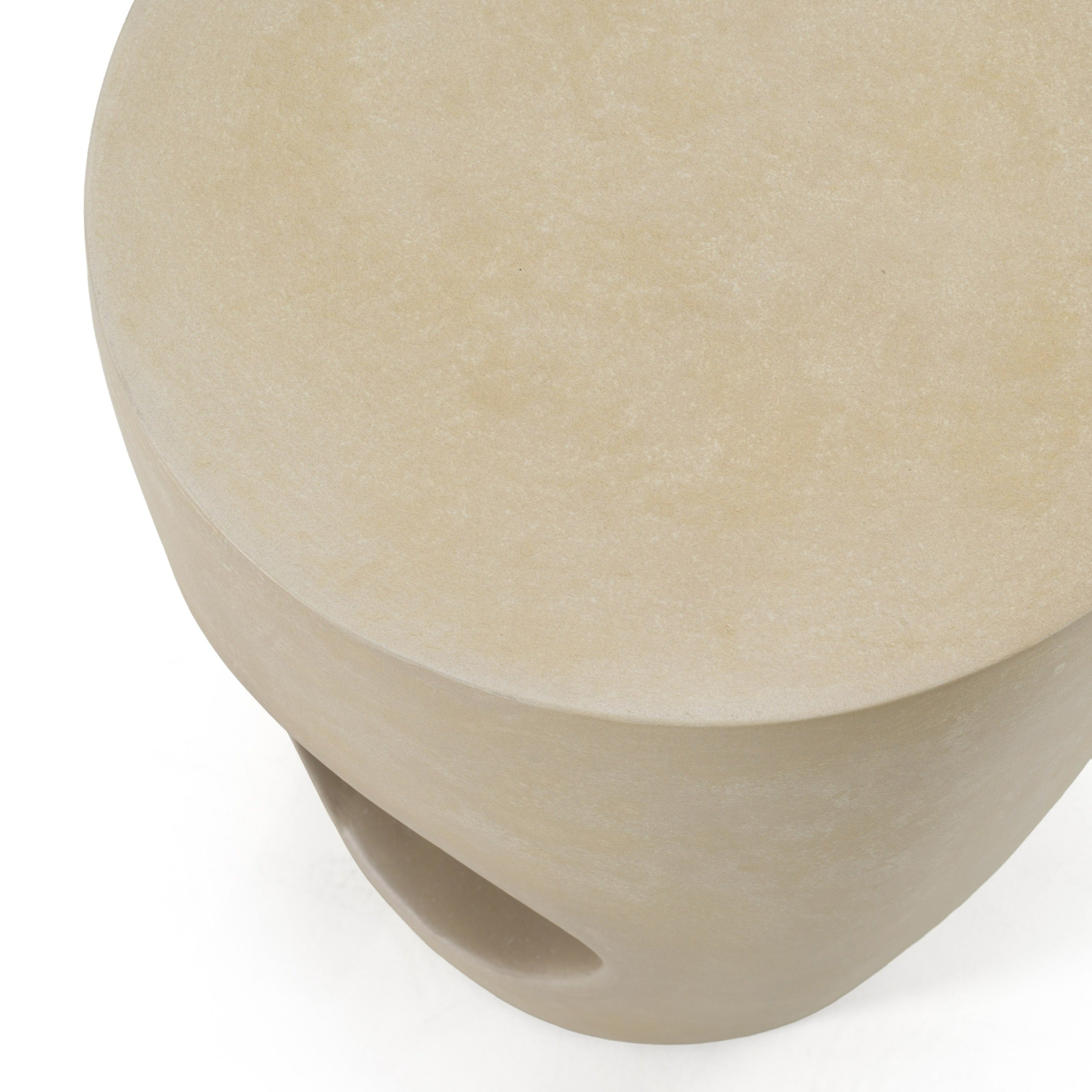 Carville - Modern Beige Fiberform Dining Stool/End Table - image 2