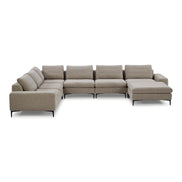 Cascade - Modern Beige Fabric U Shaped Sectional Sofa - image 4