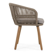 Cascais - Outdoor Light Grey Fabric + Eucalyptus Dining Chair (Set of 2) - image 3