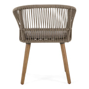 Cascais - Outdoor Light Grey Fabric + Eucalyptus Dining Chair (Set of 2) - image 4