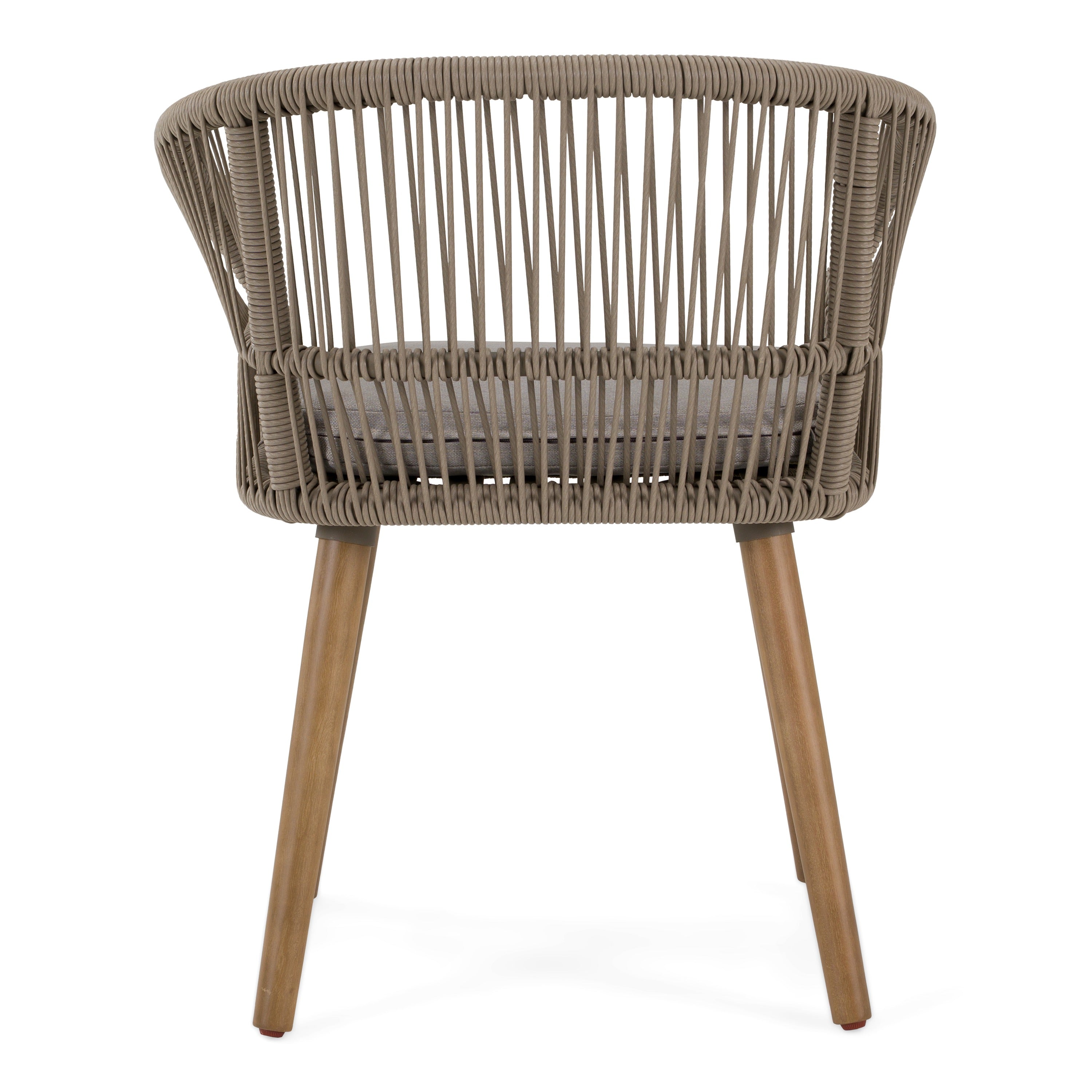 Cascais - Outdoor Light Grey Fabric + Eucalyptus Dining Chair (Set of 2) - image 4