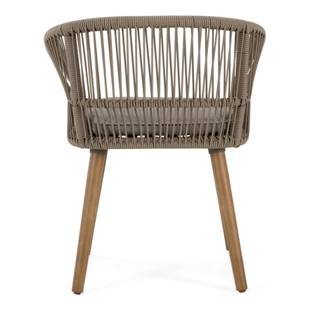 Cascais - Outdoor Light Grey Fabric + Eucalyptus Dining Chair (Set of 2) - image 4