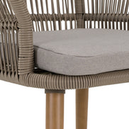 Cascais - Outdoor Light Grey Fabric + Eucalyptus Dining Chair (Set of 2) - image 5